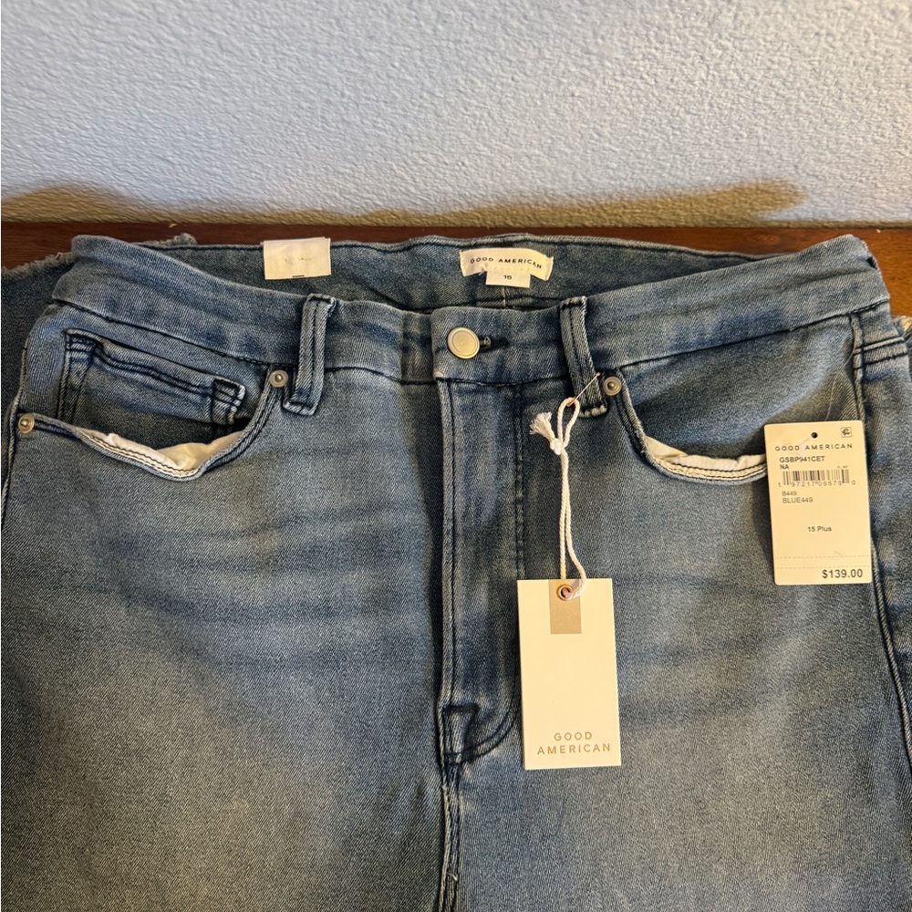 Good American Light Blue Straight Leg Jeans